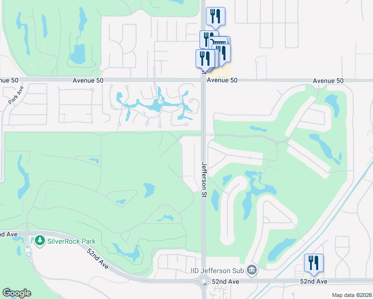 map of restaurants, bars, coffee shops, grocery stores, and more near 50597 Cereza in La Quinta