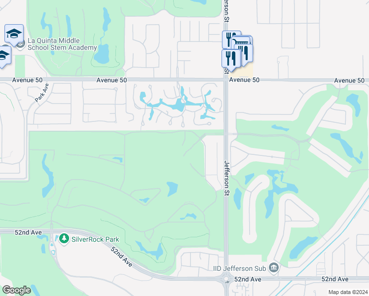 map of restaurants, bars, coffee shops, grocery stores, and more near 50690 Breva in La Quinta