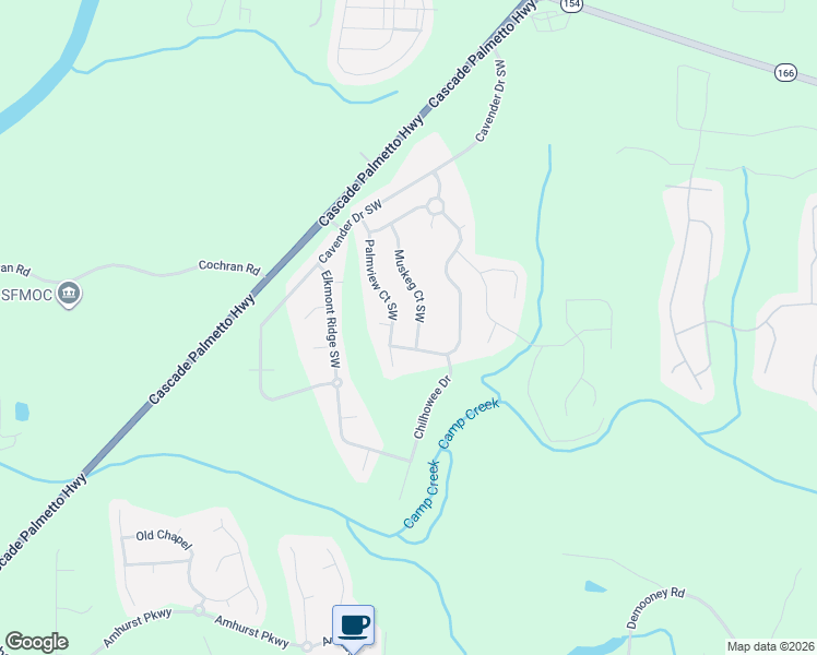 map of restaurants, bars, coffee shops, grocery stores, and more near 2669 Muskeg Court Southwest in Atlanta