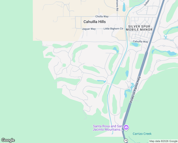 map of restaurants, bars, coffee shops, grocery stores, and more near 119 Navtem Place in Palm Desert