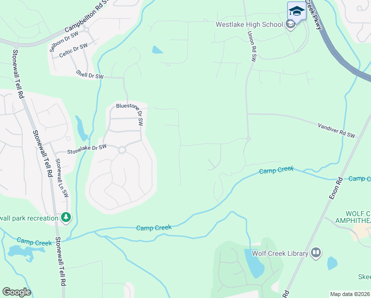 map of restaurants, bars, coffee shops, grocery stores, and more near 2718 Jacanar Lane Southwest in Atlanta
