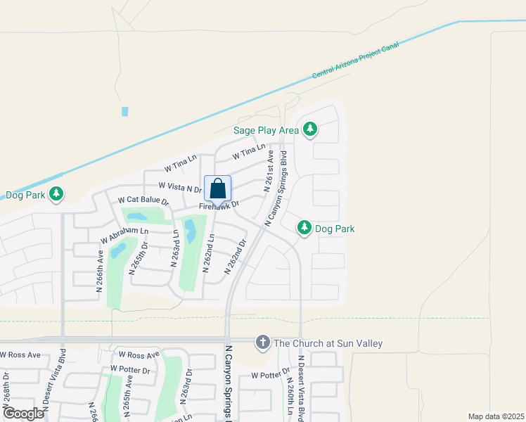 map of restaurants, bars, coffee shops, grocery stores, and more near 26151 Firehawk Drive in Buckeye