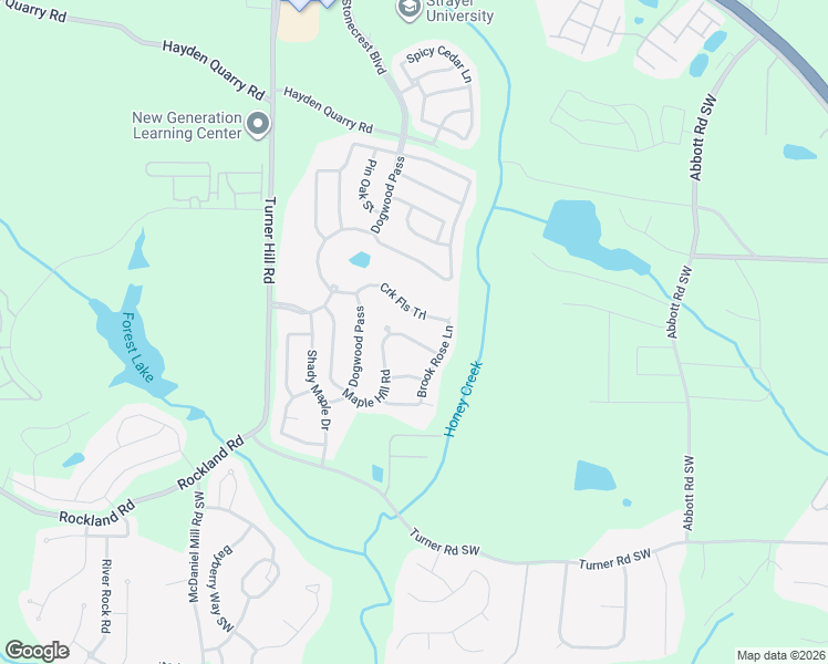 map of restaurants, bars, coffee shops, grocery stores, and more near 3702 Maple Hill Road in Stonecrest