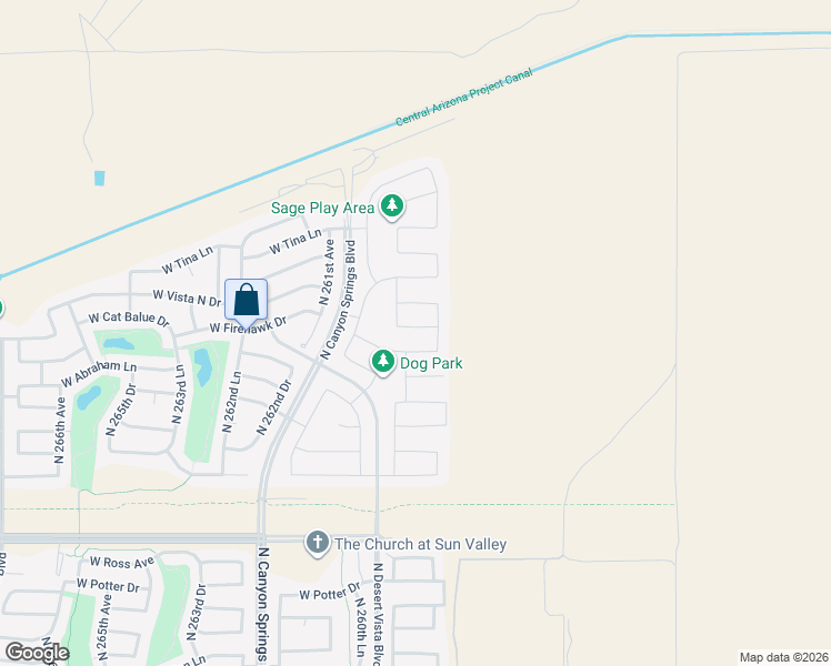 map of restaurants, bars, coffee shops, grocery stores, and more near 25943 West Vista North Drive in Buckeye