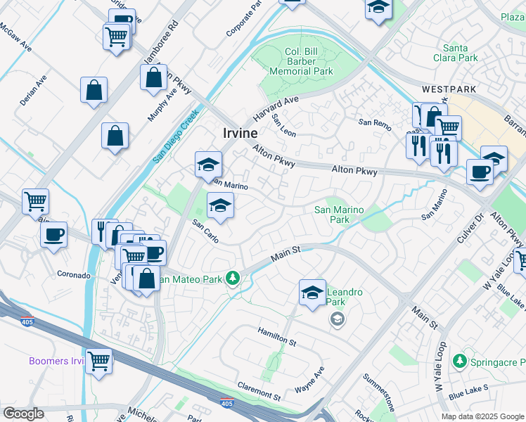 map of restaurants, bars, coffee shops, grocery stores, and more near 4 Montage in Irvine