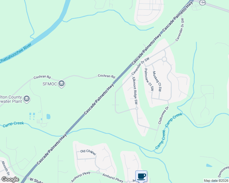map of restaurants, bars, coffee shops, grocery stores, and more near 7118 Cavender Drive Southwest in Atlanta