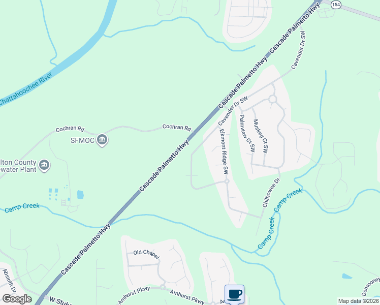 map of restaurants, bars, coffee shops, grocery stores, and more near 7118 Cavender Drive Southwest in Atlanta