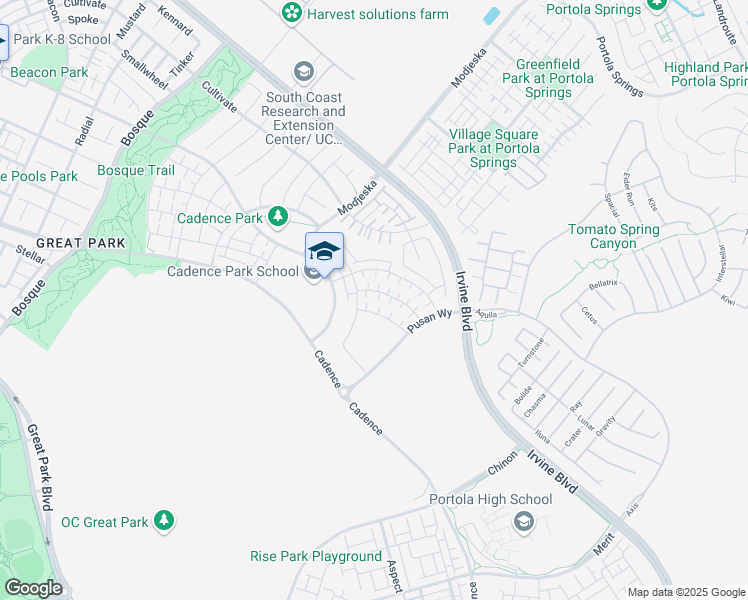 map of restaurants, bars, coffee shops, grocery stores, and more near 162 Frame in Irvine