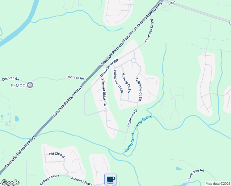 map of restaurants, bars, coffee shops, grocery stores, and more near 221 Cutbank Court Southwest in Atlanta
