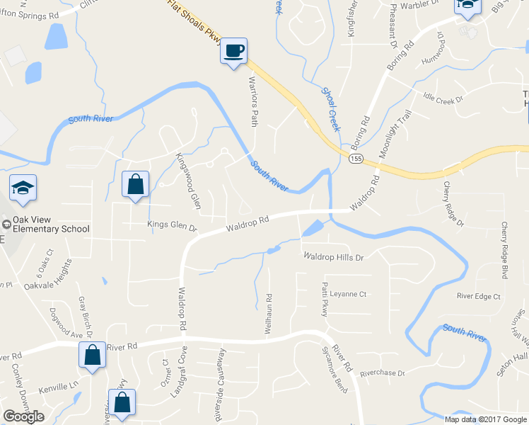 map of restaurants, bars, coffee shops, grocery stores, and more near 3508 Sleeping Fawn Knolls in Decatur