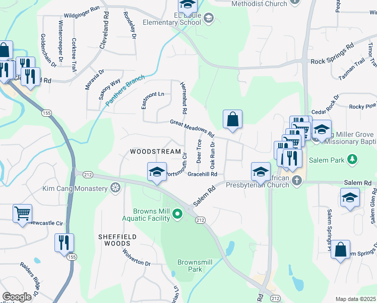 map of restaurants, bars, coffee shops, grocery stores, and more near in Lithonia
