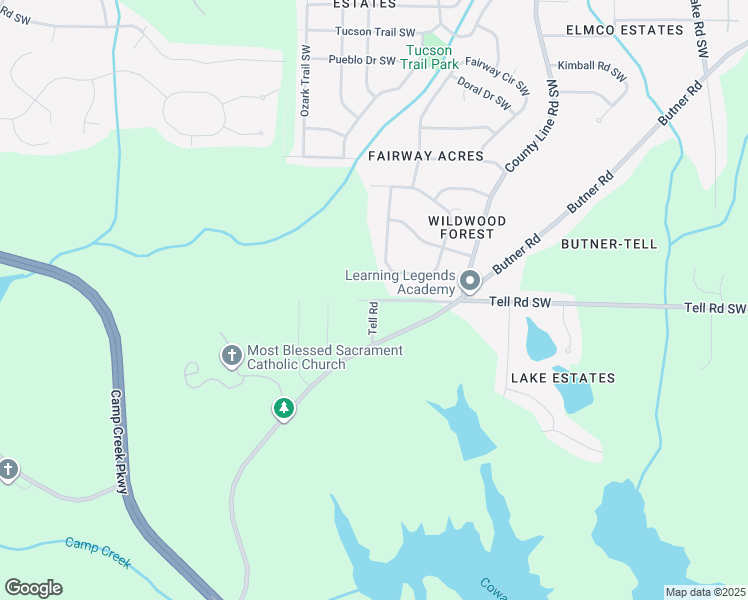 map of restaurants, bars, coffee shops, grocery stores, and more near 4639 Tell Road in Atlanta