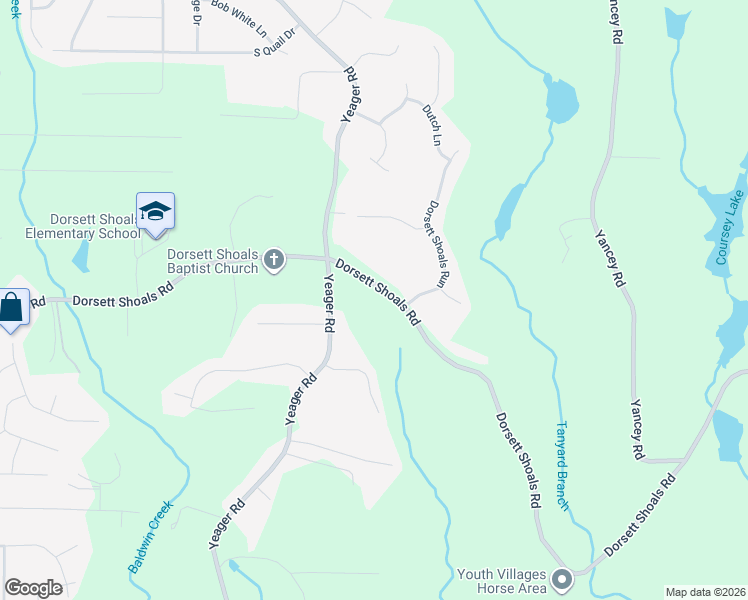 map of restaurants, bars, coffee shops, grocery stores, and more near 5543 Dorsett Shoals Road in Douglasville