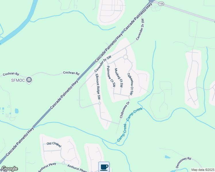 map of restaurants, bars, coffee shops, grocery stores, and more near 221 Cutbank Court Southwest in Atlanta