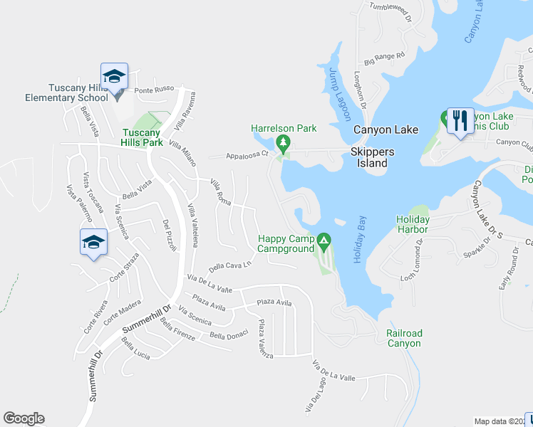 map of restaurants, bars, coffee shops, grocery stores, and more near 5 Via Del Macci Court in Lake Elsinore