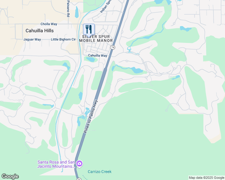 map of restaurants, bars, coffee shops, grocery stores, and more near 534 Mesquite Hill in Palm Desert