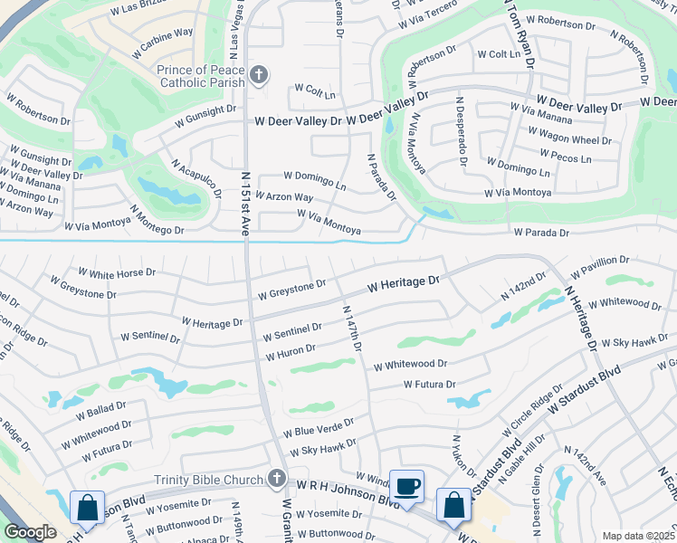 map of restaurants, bars, coffee shops, grocery stores, and more near 21601 North 147th Drive in Sun City West