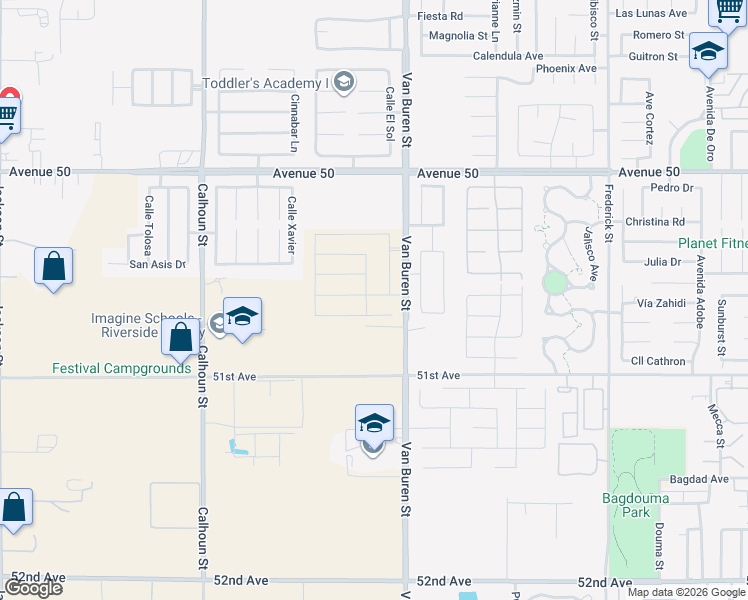 map of restaurants, bars, coffee shops, grocery stores, and more near 83920 Pyramid Ranch Drive in Coachella