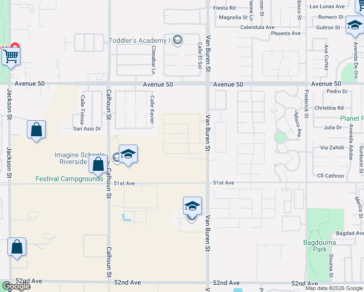 map of restaurants, bars, coffee shops, grocery stores, and more near 83-883 Pyramid Ranch Drive in Coachella