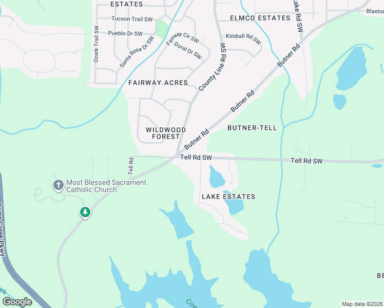 map of restaurants, bars, coffee shops, grocery stores, and more near 4525 Tell Road Southwest in Atlanta