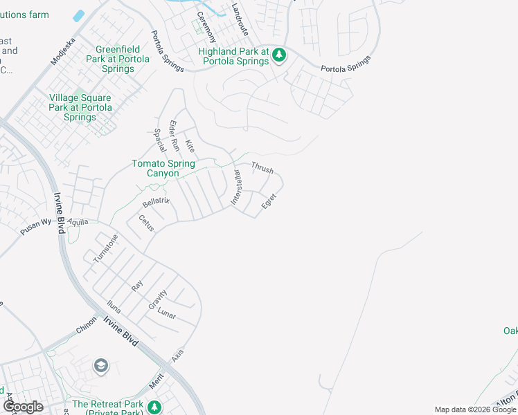 map of restaurants, bars, coffee shops, grocery stores, and more near 56 Egret in Irvine