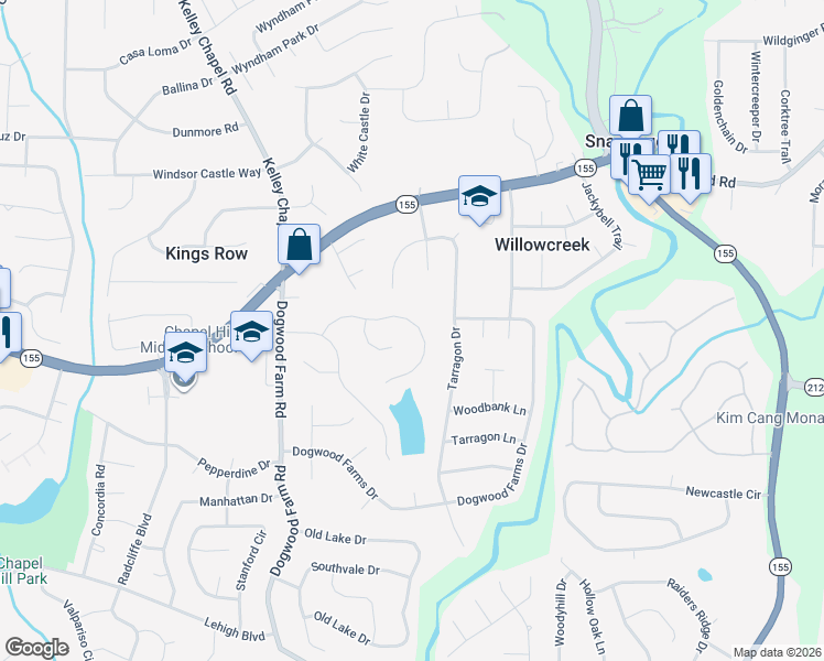 map of restaurants, bars, coffee shops, grocery stores, and more near 4387 Oakleaf Cove in Decatur