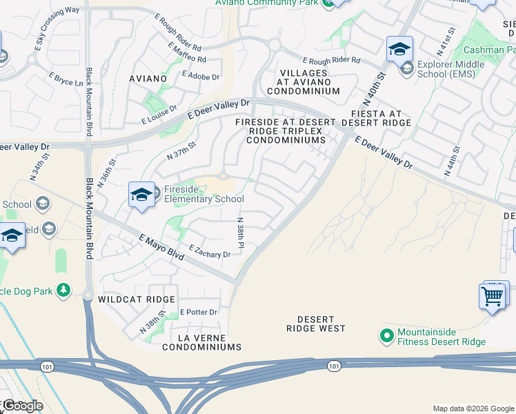 map of restaurants, bars, coffee shops, grocery stores, and more near 3826 East Quail Avenue in Phoenix