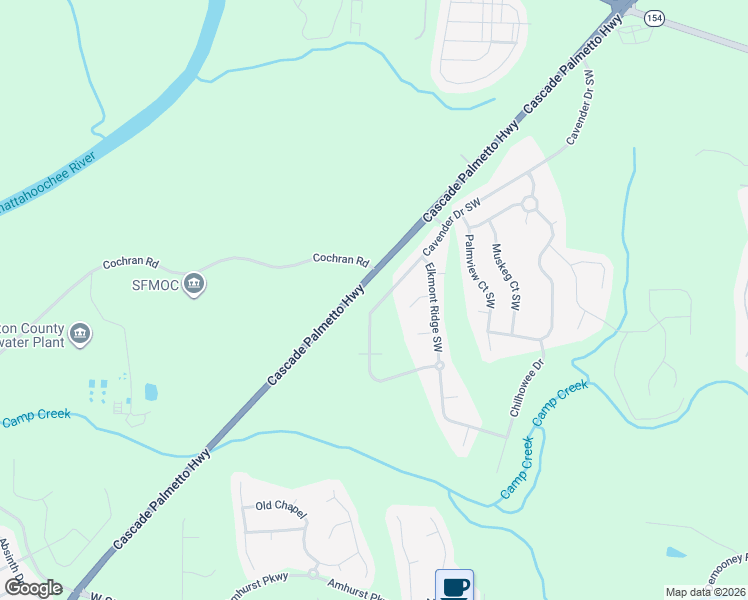 map of restaurants, bars, coffee shops, grocery stores, and more near 7126 Cavender Drive Southwest in Atlanta