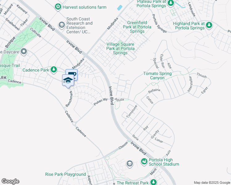 map of restaurants, bars, coffee shops, grocery stores, and more near 54 Swift in Irvine