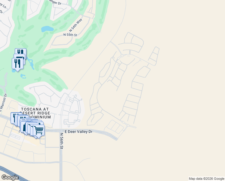 map of restaurants, bars, coffee shops, grocery stores, and more near 21617-21907 North 56th Street in Phoenix