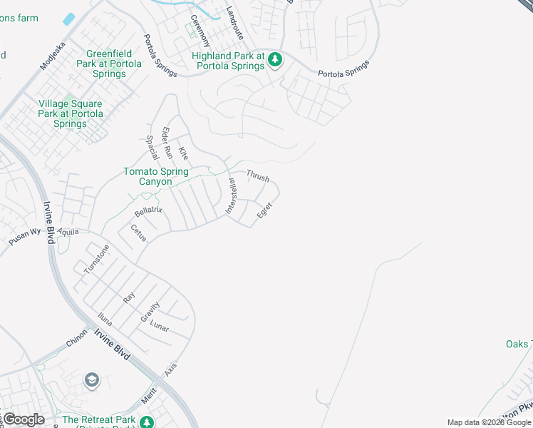 map of restaurants, bars, coffee shops, grocery stores, and more near 63 Egret in Irvine
