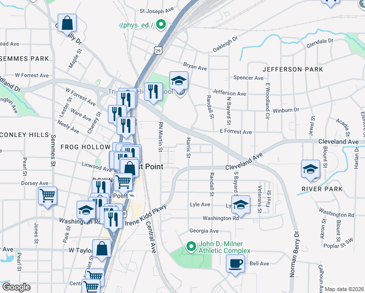 map of restaurants, bars, coffee shops, grocery stores, and more near 1454 Fulton Avenue in Atlanta