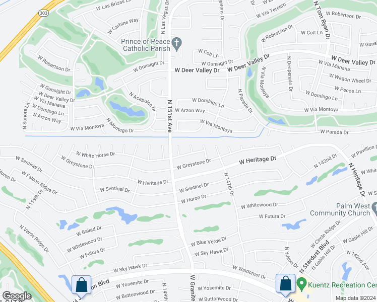map of restaurants, bars, coffee shops, grocery stores, and more near 21602 149th Drive in Sun City West