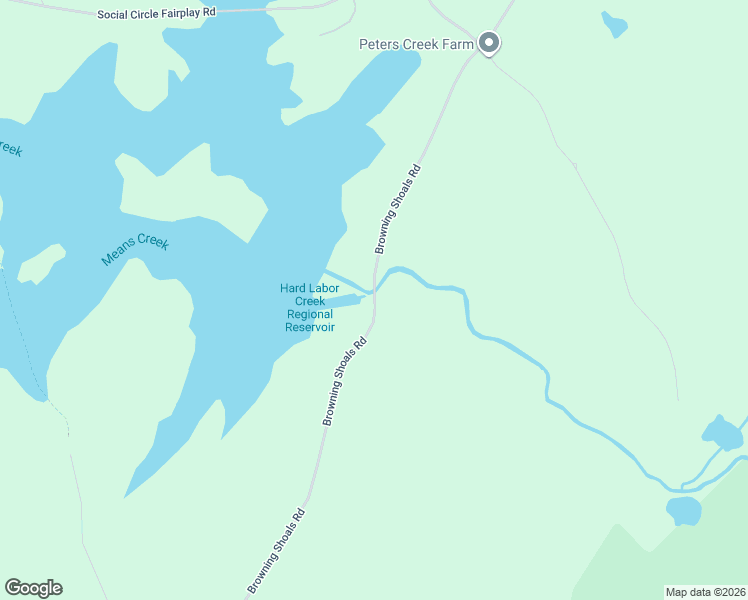 map of restaurants, bars, coffee shops, grocery stores, and more near Browning Shoals Road in Social Circle