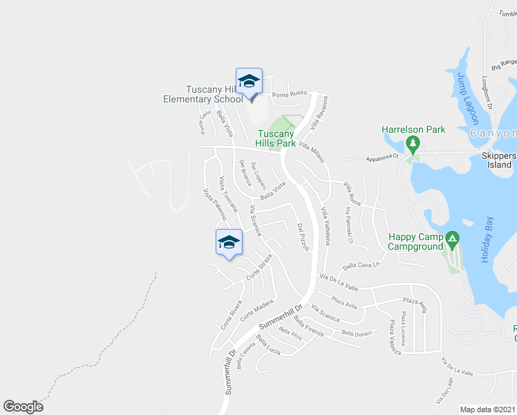 map of restaurants, bars, coffee shops, grocery stores, and more near 53 Del Pizzoli in Lake Elsinore