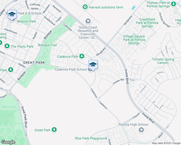 map of restaurants, bars, coffee shops, grocery stores, and more near 750 Benchmark in Irvine