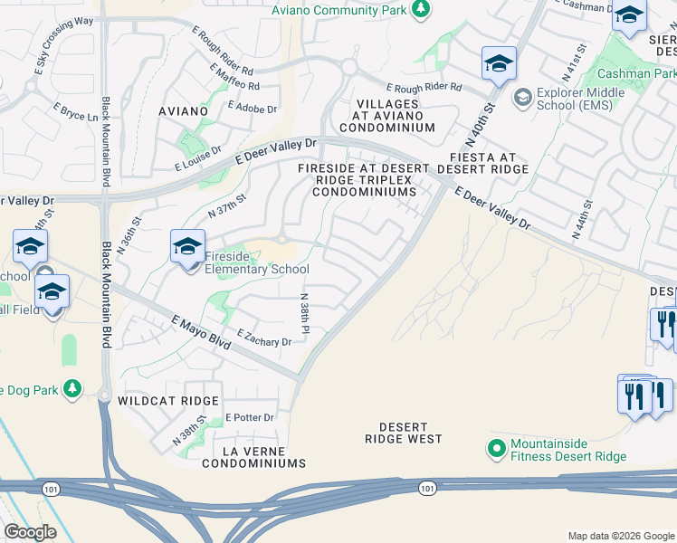 map of restaurants, bars, coffee shops, grocery stores, and more near 3826 East Quail Avenue in Phoenix
