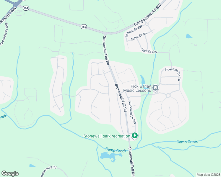 map of restaurants, bars, coffee shops, grocery stores, and more near 2840 Brookford Lane Southwest in Atlanta