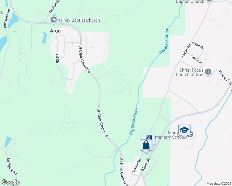 map of restaurants, bars, coffee shops, grocery stores, and more near 60 Deer Creek Drive in Odenville