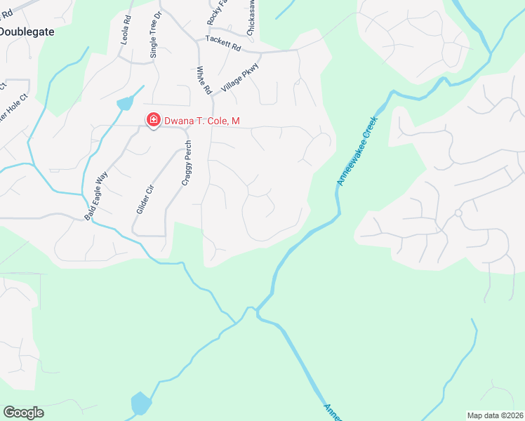 map of restaurants, bars, coffee shops, grocery stores, and more near 3596 Broken Arrow Court in Douglasville