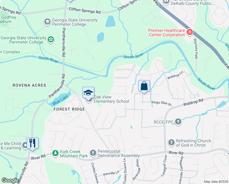 map of restaurants, bars, coffee shops, grocery stores, and more near 3019 White Oak Mews in Decatur