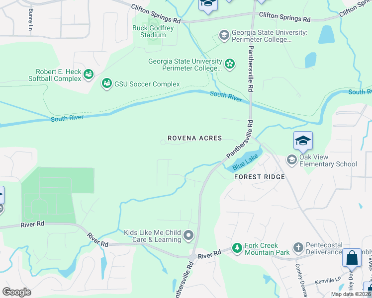 map of restaurants, bars, coffee shops, grocery stores, and more near 2723 Rovena Court in Decatur