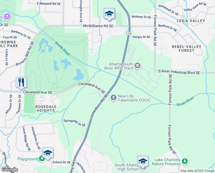 map of restaurants, bars, coffee shops, grocery stores, and more near in Atlanta