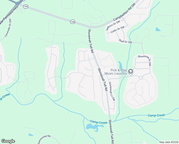 map of restaurants, bars, coffee shops, grocery stores, and more near 6565 Waterton Avenue Southwest in Atlanta