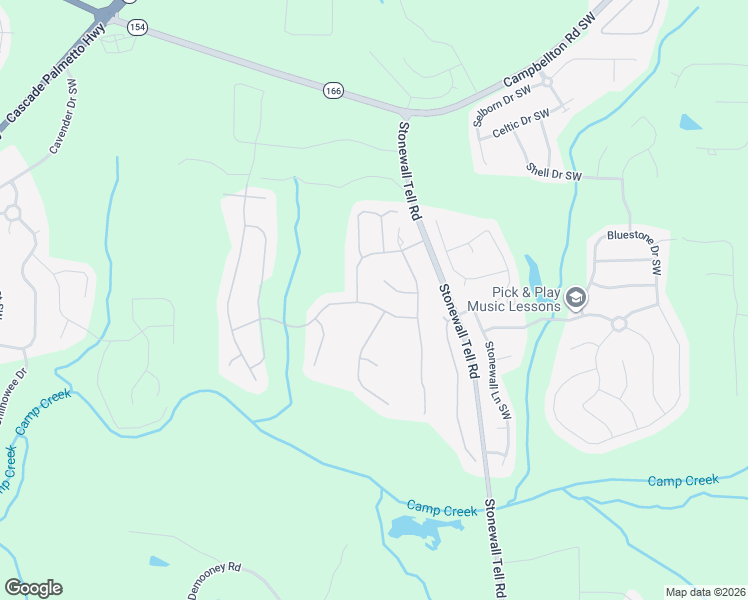 map of restaurants, bars, coffee shops, grocery stores, and more near 6588 Waterton Avenue Southwest in Atlanta