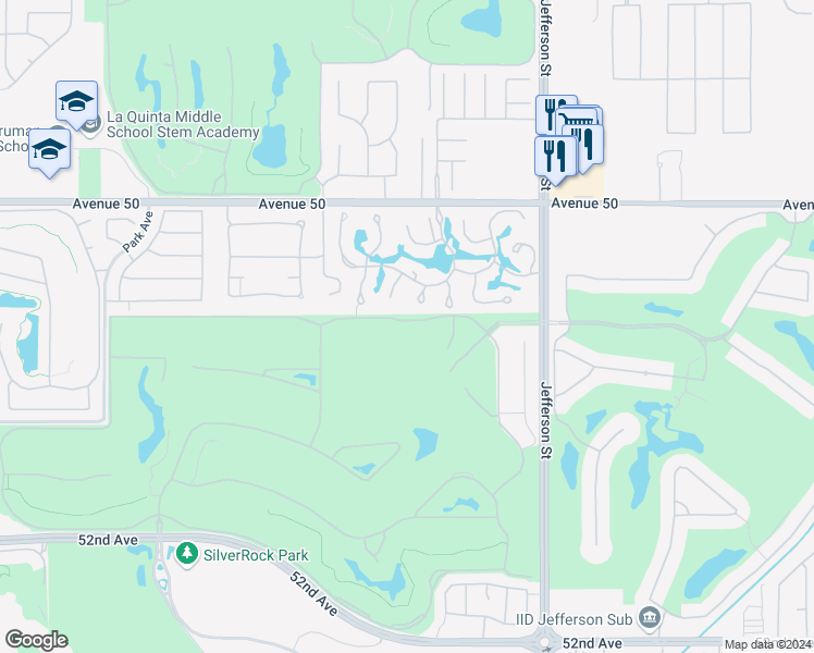 map of restaurants, bars, coffee shops, grocery stores, and more near 79695 Mandarina in La Quinta