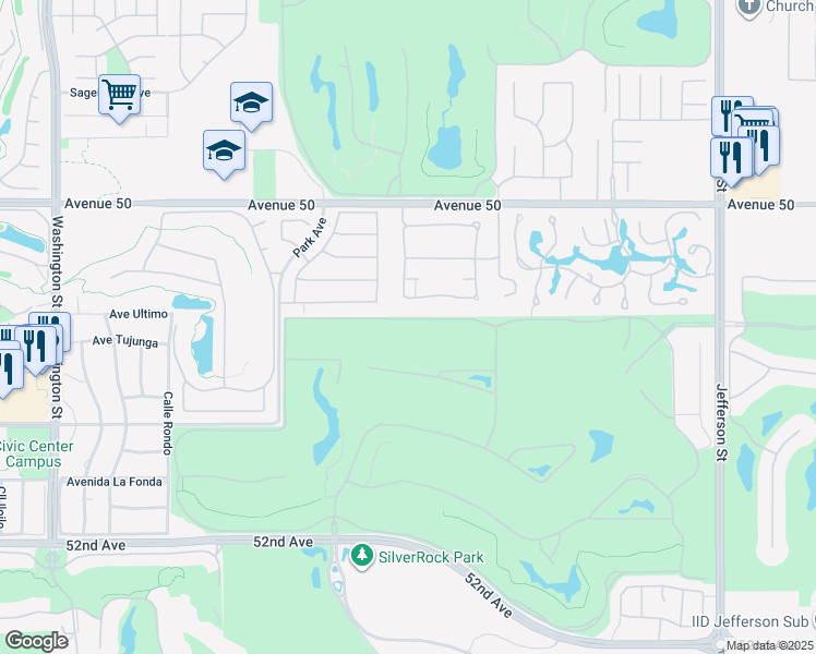 map of restaurants, bars, coffee shops, grocery stores, and more near 79315 Mandarina in La Quinta