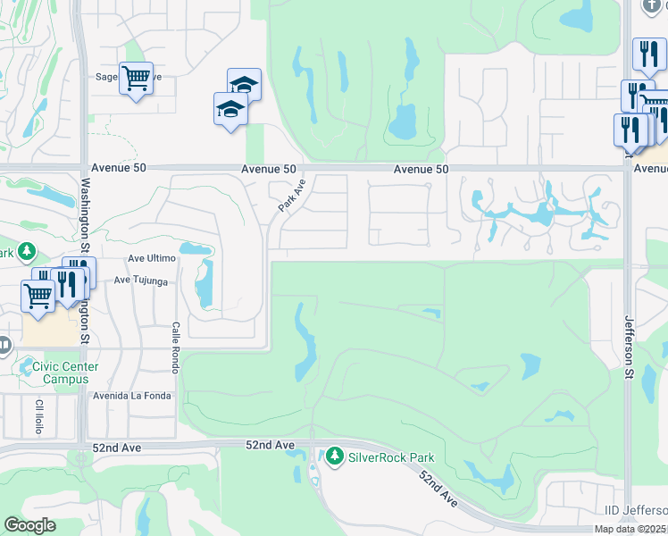 map of restaurants, bars, coffee shops, grocery stores, and more near 79205 Mandarina in La Quinta