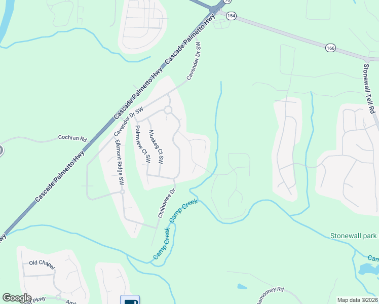 map of restaurants, bars, coffee shops, grocery stores, and more near 6978 Chilkat Court Southwest in Atlanta