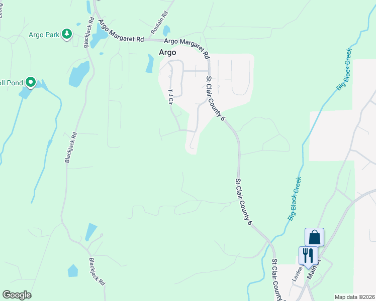 map of restaurants, bars, coffee shops, grocery stores, and more near 948 Brookstone Place in Odenville